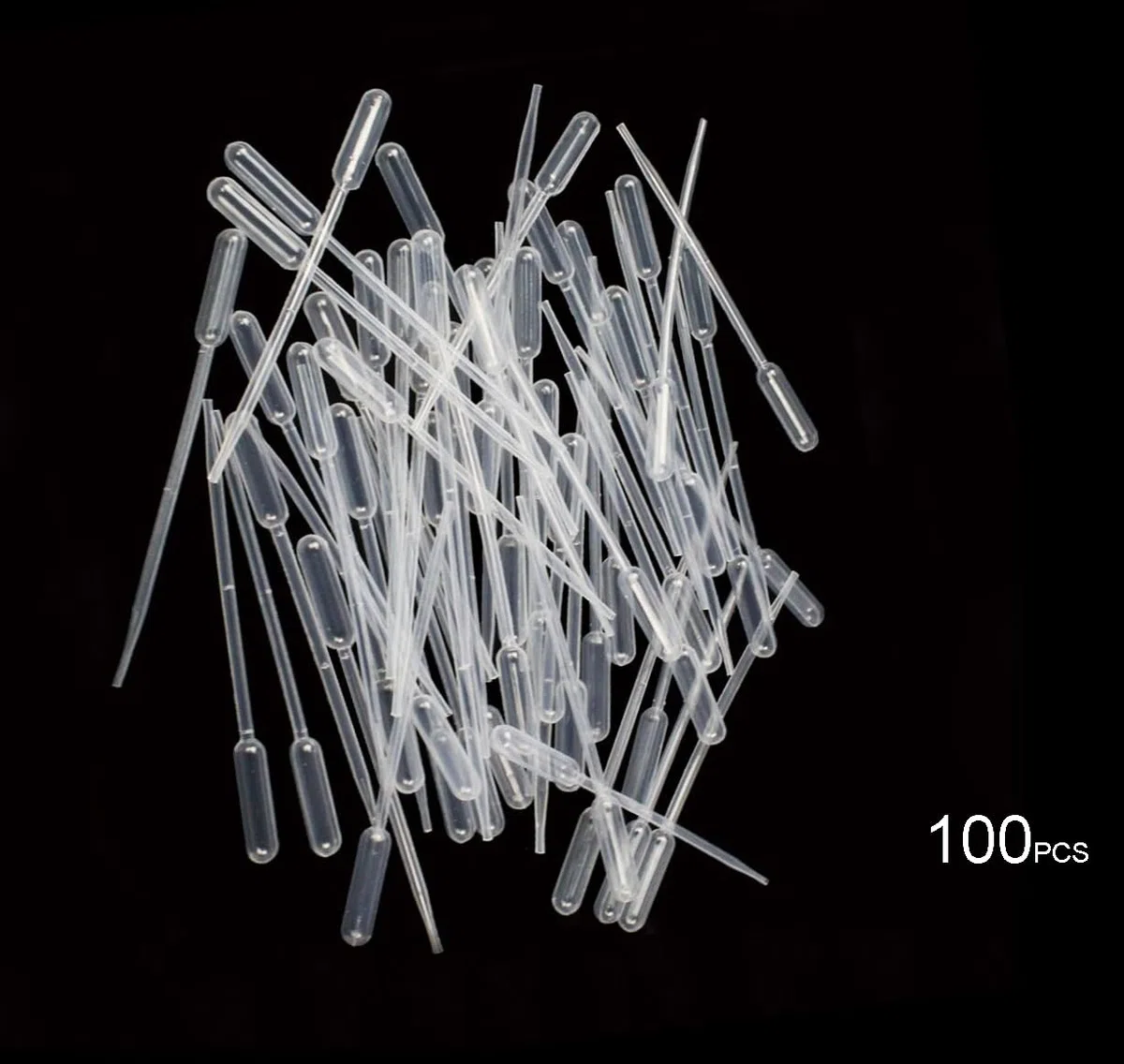 RUIAN Set di contagocce graduate in plastica trasparente usa e getta da 0,5 ml (100 pezzi)