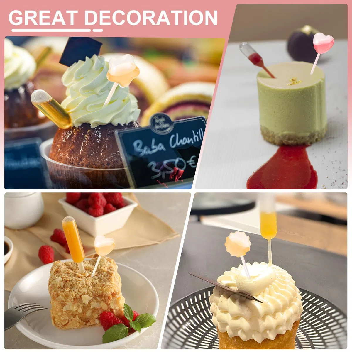PATIKIL Pipette Per Cupcake 200 Pz 4ml Pipette Di Plastica Monouso Per Dessert Pipette Alla Fragola Pipette Da Spremitura Per Trasferimento Contagocce, Trasparente, Contagocce/Stella/Cuore