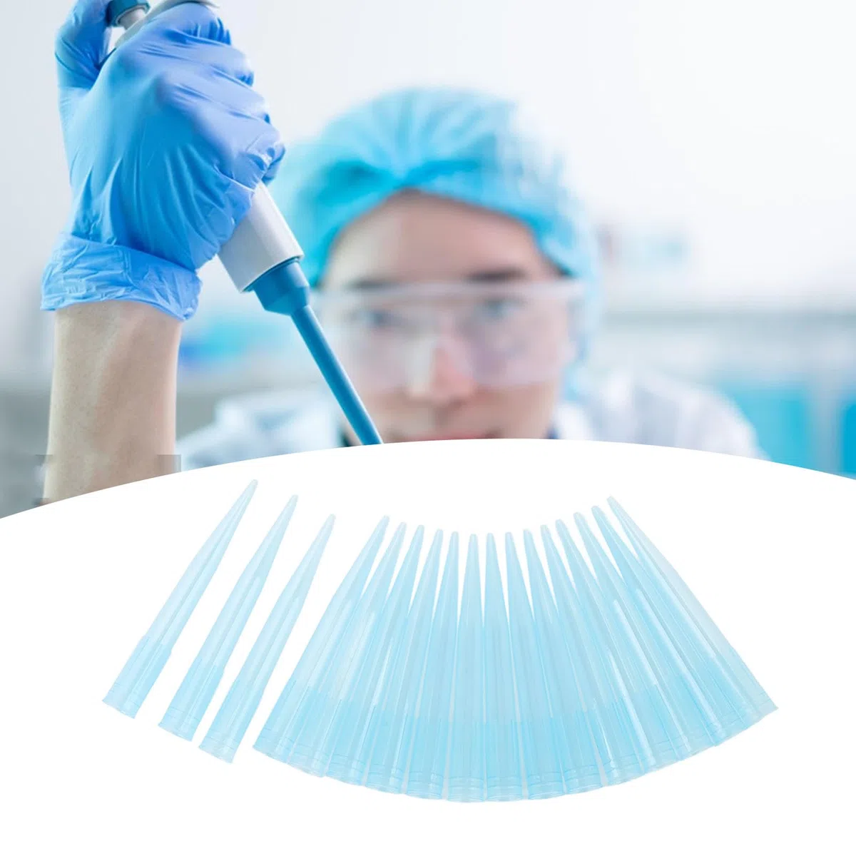 Pratici Puntali per Pipette in Plastica da 1000ul Autoclavabili per Pipette per Liquidi da Laboratorio - Adatti per Analisi di Laboratorio Scolastiche, Ricerca Sulle Piante - 500 Pezzi