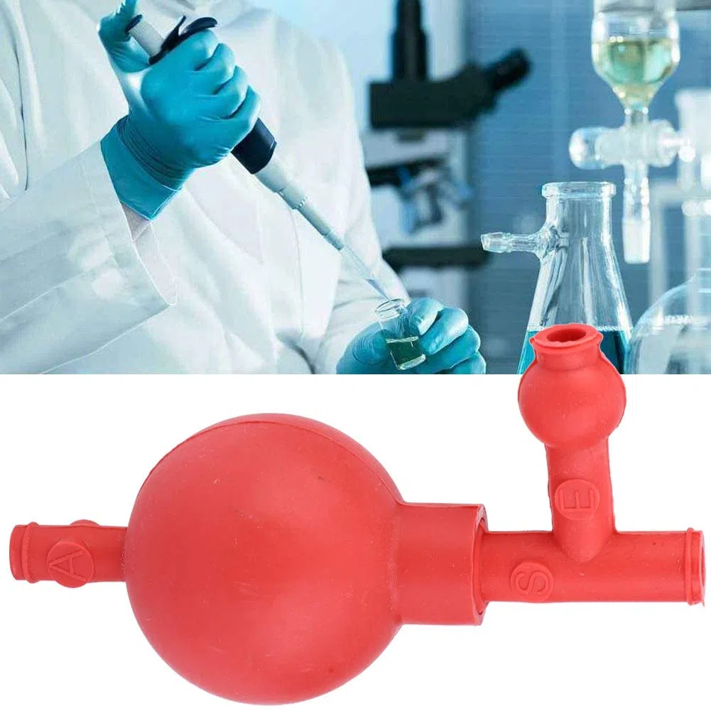 2pcs Riempitrice di pipette di gomma con Pipette in gomma di sicurezza a tre valvole per Strumento per riempimento pipette da laboratorio