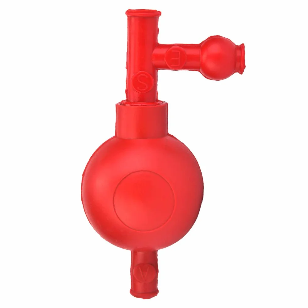 Tyenaza Pipettatore in Gomma, Pipetta di Aspirazione per Laboratorio Riempitrice con Pipetta Quantitativa per Pressione Sicura con 3 Valvole (Rosso)