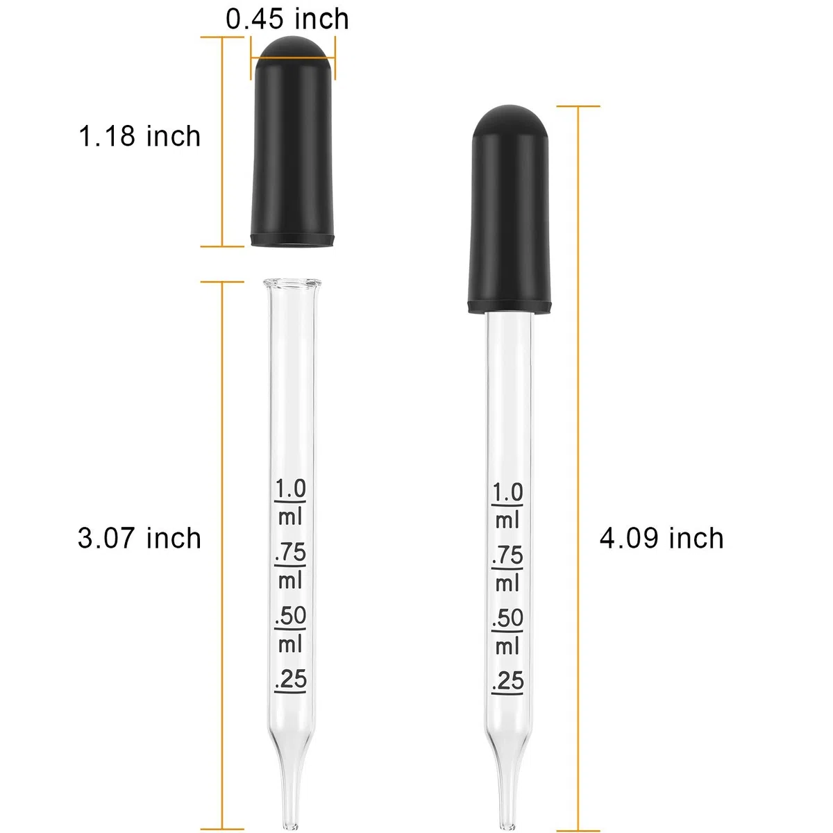 Contagocce di Vetro, 1 ml Pipetta Contagocce Olio Essenziale Contagocce di Vetro Calibrato per Olio Essenziale Pianta Liquida di Trucco con Kraft Scatole (20 Pezzi)