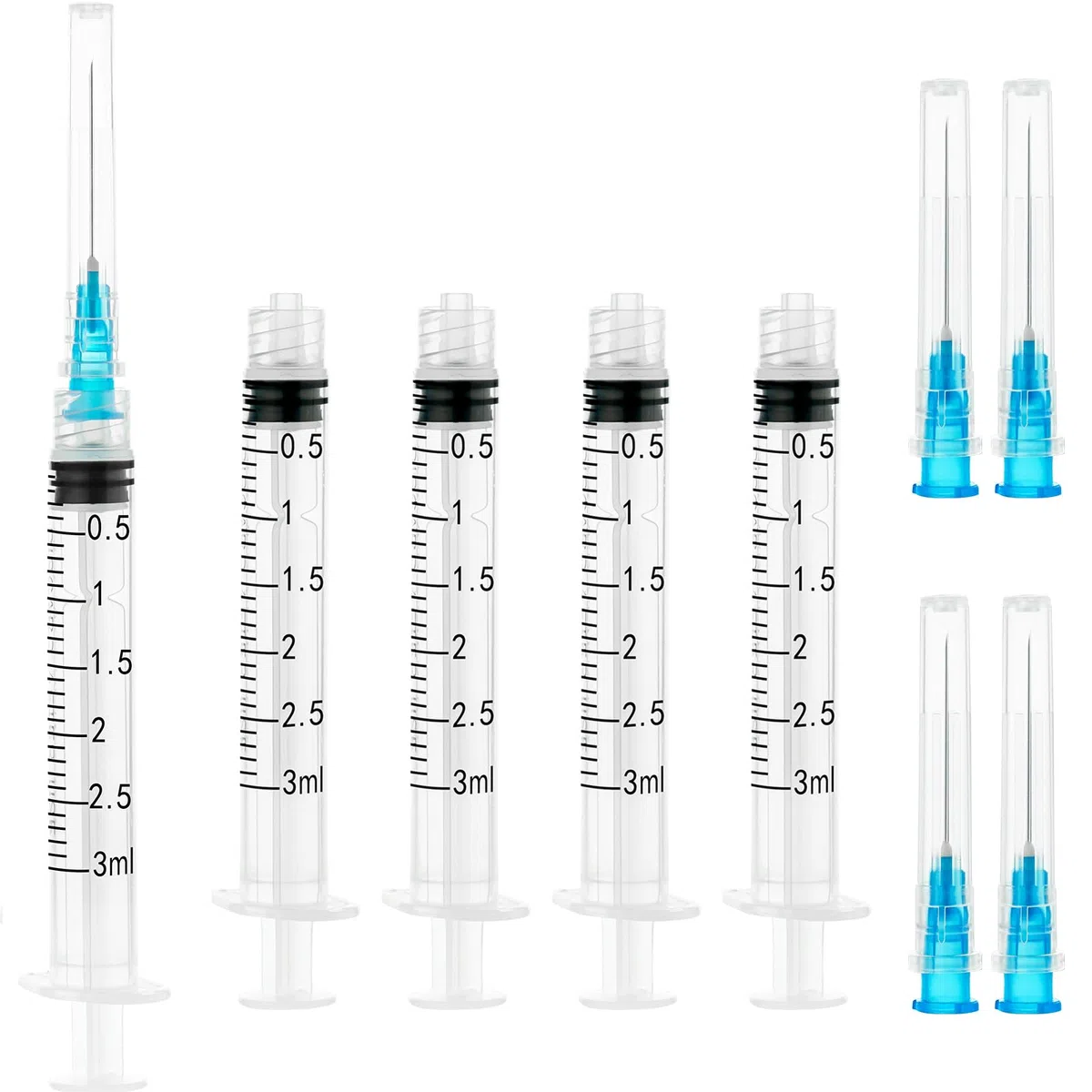 3 ML, strumenti di misurazione industriale, forniture di laboratorio in plastica, strumenti per dosaggio e trasferimento dei liquidi, con accessori per la testa, confezionati singolarmente