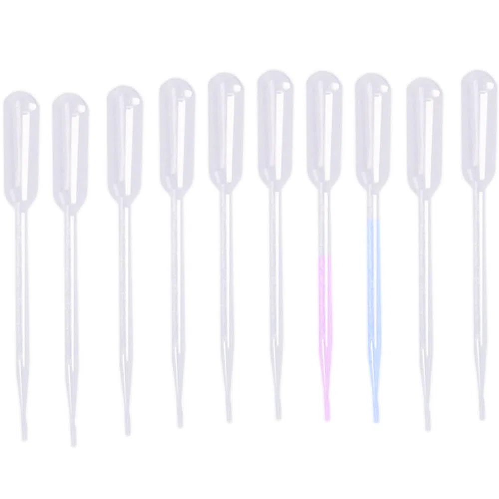 RUIAN Set di contagocce graduate in plastica trasparente usa e getta da 0,5 ml (100 pezzi)