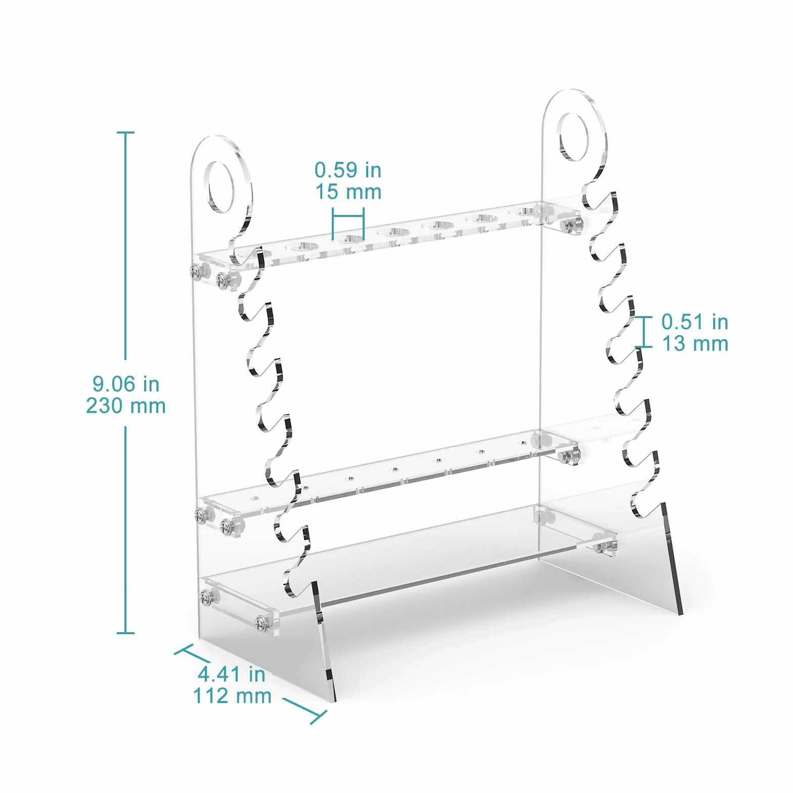stonylab Porta Pipette da Laboratorio, Staccabile Plexiglass Pipetta Titolare Supporto per Pipette con Diametro Del Foro di 1,5 cm