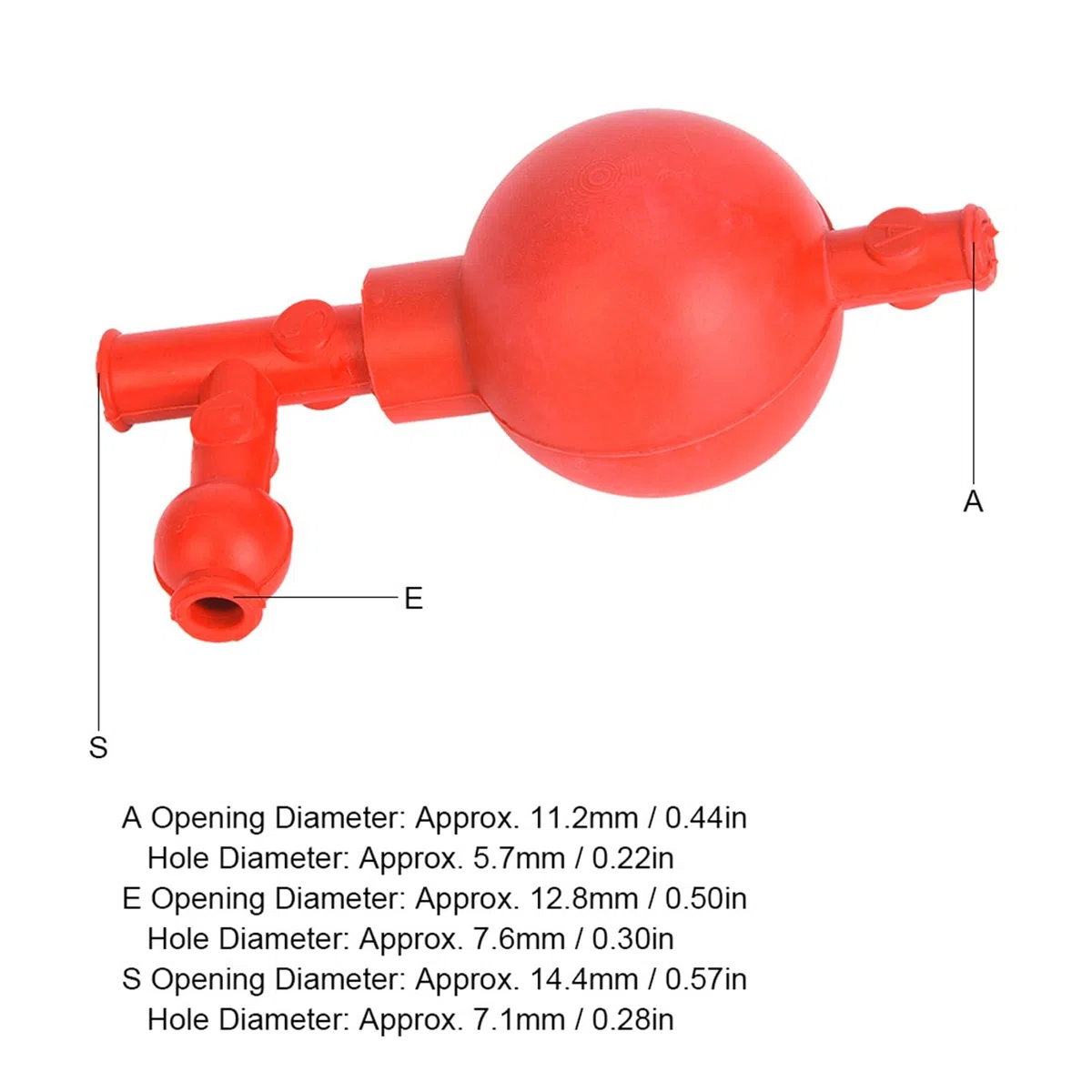 Riempitrice per Pipette, Pipetta di Aspirazione per Laboratorio Riempitrice con Pipetta Quantitativa per Pressione con 3 Valvole (Rosso)