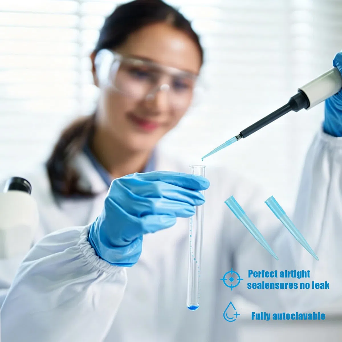 500 Pcs Puntali Universali per Pipette 1000 UL/1ml Pipettor Tips Polipropilene Chiaro Blu Laboratorio Puntali in Plastica per Liquidi