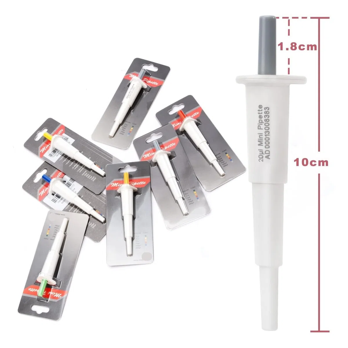 Pipettatori da Laboratorio, Mini pipetta a Volume Fisso Pipetta Manuale a Canale Singolo Micro pipetta da Laboratorio(100ul)