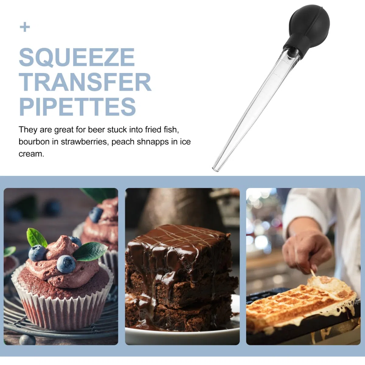 Amosfun Grande Pipetta Graduata in Plastica Strumento Cucina Pasticceria 100 Ml Contagocce Trasparente per Infondere e Misurare